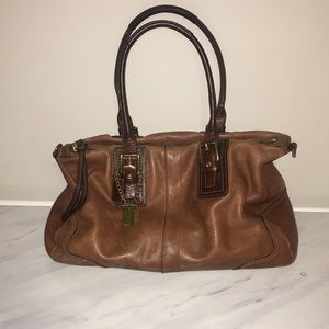 Brown leather Coach purse